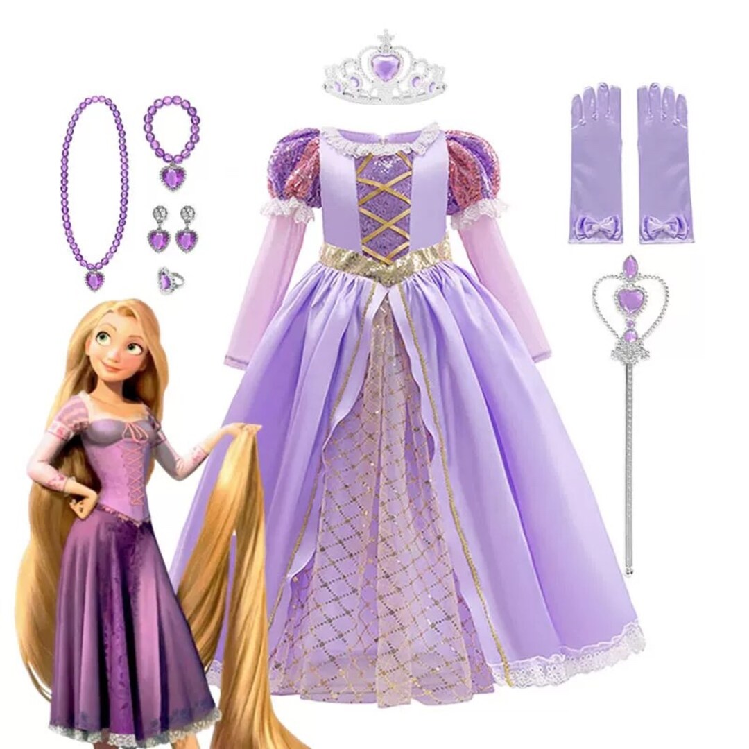 Purple Rapunzel Tangled Inspired Princess Dress Costume Set, Birthday Party Dress For Girls, Dress Up, Birthday Gift MakerPlace by Michaels